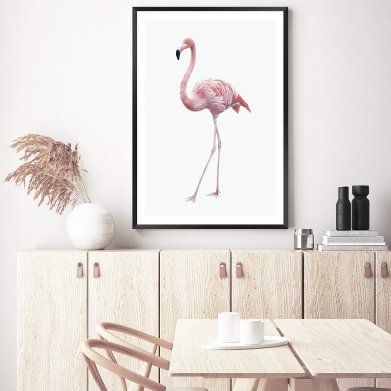Pink Flamingo-The Paper Tree-africa,AFRICAN ANIMAL,African animals,america,animal,Artwork,bird,boho,flamingo,palm springs,pink,portrait,premium art print,tropical,wall art,Wall_Art,Wall_Art_Prints