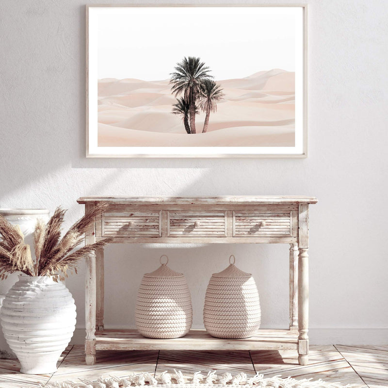 Palms In The Desert-The Paper Tree-boho,botanical,desert,desert palm,desert tree,landscape,moroccan,moroccan desert,morocco,muted tone,nature,neutral,premium art print,sand,sand dunes,wall art,Wall_Art,Wall_Art_Prints