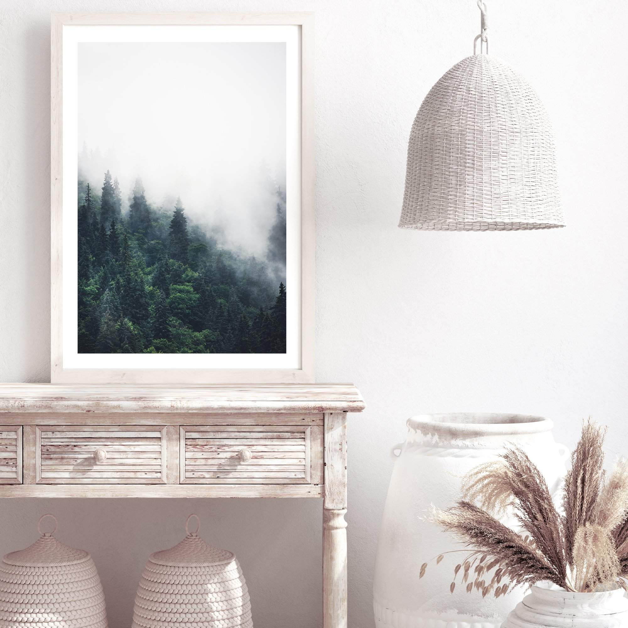 Pine Forest Trees Art Print, Framed Wall Art & Canvas Print – The Paper ...