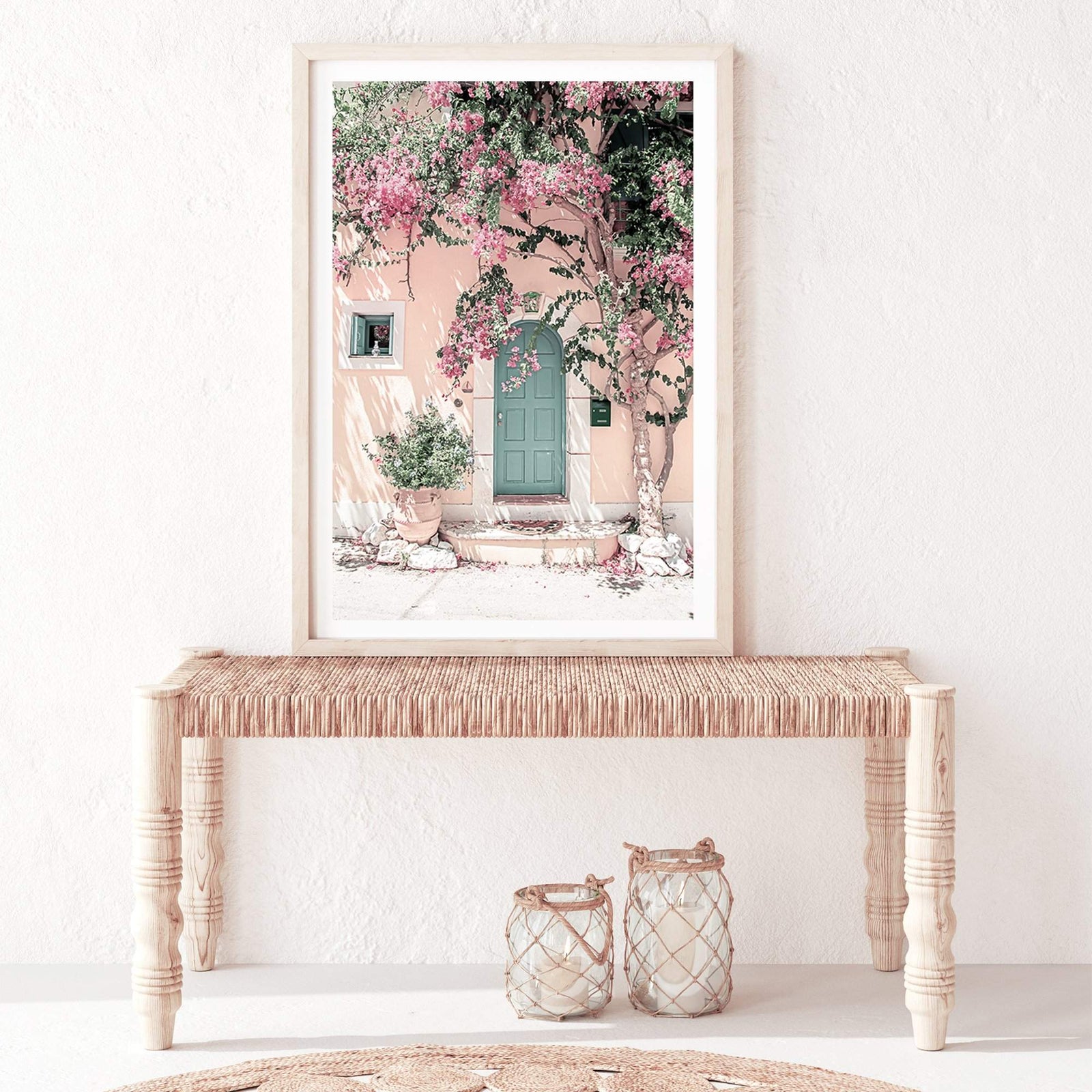 Our House COLLAGE | Botanical Decor | Wall Art | Illustration | Green | Pink | Gift | Love | Pencil order Cypress Tree | Victorian Tiles | Door