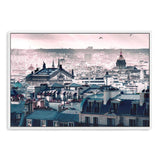 A View Of Paris-The Paper Tree-architectural,architecture,blue,building,city,destination,france,french,landscape,morning,paris,parisian,pink,premium art print,sun,travel,view,wall art,Wall_Art,Wall_Art_Prints