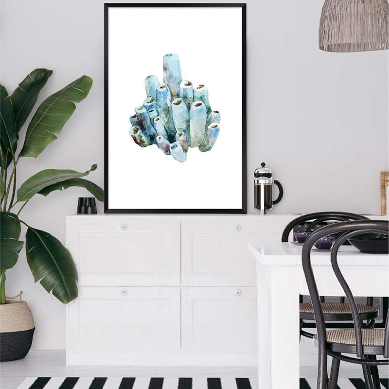 Blue Coral IIIII-The Paper Tree-Art_Prints,Artwork,BEACH,blue,blue coral,coastal,COASTAL ART,coral,Designer,hamptons,portrait,premium art print,wall art,Wall_Art,Wall_Art_Prints