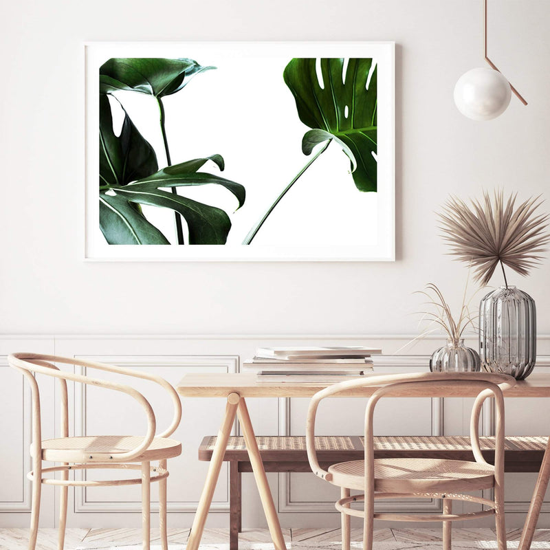 Monstera Leaves III-The Paper Tree-botanical,dark green,green,jungle,landscape,leaf,leaves,minimal,modern,monstera,premium art print,scandi,wall art,Wall_Art,Wall_Art_Prints