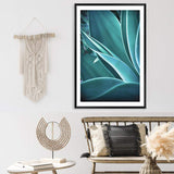 Teal Agave-The Paper Tree-blue,botanical,cacti,cactus,colourful,portrait,premium art print,spider,succulent,teal,vibrant,wall art,Wall_Art,Wall_Art_Prints,web
