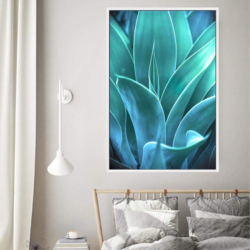 Teal Agave II-The Paper Tree-AGAVE,blue,botanical,cacti,cactus,colourful,portrait,premium art print,succulent,teal,vibrant,wall art,Wall_Art,Wall_Art_Prints