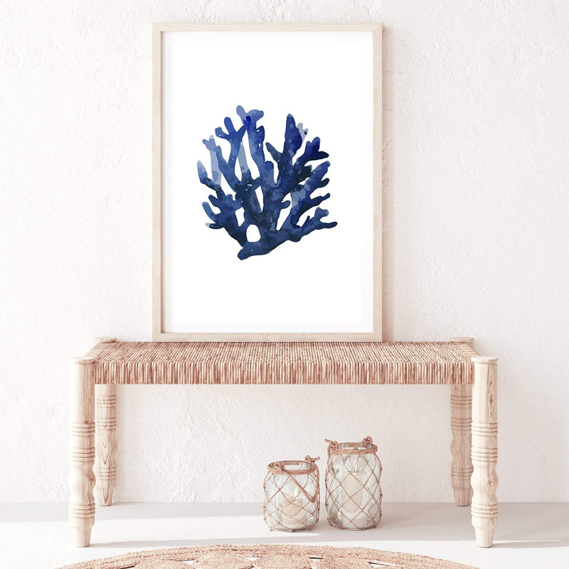 Navy Blue Coral II | Hamptons-The Paper Tree-Art_Prints,Artwork,BEACH,blue,blue coral,coastal,COASTAL ART,coral,Designer,HAMPTONS,navy,portrait,premium art print,wall art,Wall_Art,Wall_Art_Prints