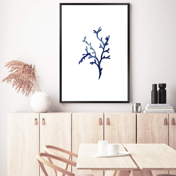 Navy Blue Coral IIIIII | Hamptons-The Paper Tree-Art_Prints,Artwork,BEACH,blue,blue coral,coastal,COASTAL ART,coral,Designer,HAMPTONS,navy,portrait,premium art print,wall art,Wall_Art,Wall_Art_Prints