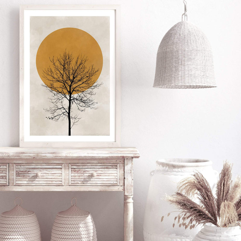 Autumn Sun-The Paper Tree-abstract,autumn,boho,modern,neutral,organic shape,portrait,premium art print,shape,silhouette,tree,wall art,Wall_Art,Wall_Art_Prints,winter,yellow