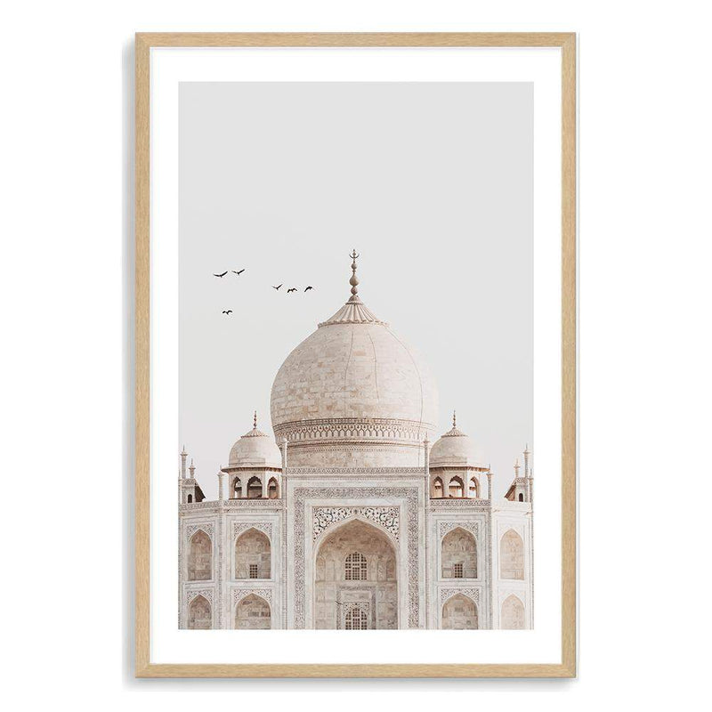 Taj Mahal Temple-The Paper Tree-architectural,ARCHITECTURE,boho,destination,golden,india,landmark,neutral,peach,portrait,premium art print,spiritual,taj mahal,temple,towers,travel,wall art,Wall_Art,Wall_Art_Prints