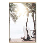 Hawaii Surfer Beach-The Paper Tree-beach,boho,coast,coastal,hamptons,neutral,portrait,premium art print,sand,shore,surf,surf board,surfer,wall art,Wall_Art,Wall_Art_Prints,wood