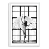 Angel Wings-The Paper Tree-angel,angel wings,ballerina,black & white,boho,dancer,FASHION,feature female,hamptons,monochrome,portrait,premium art print,wall art,Wall_Art,Wall_Art_Prints,white,wings,woman