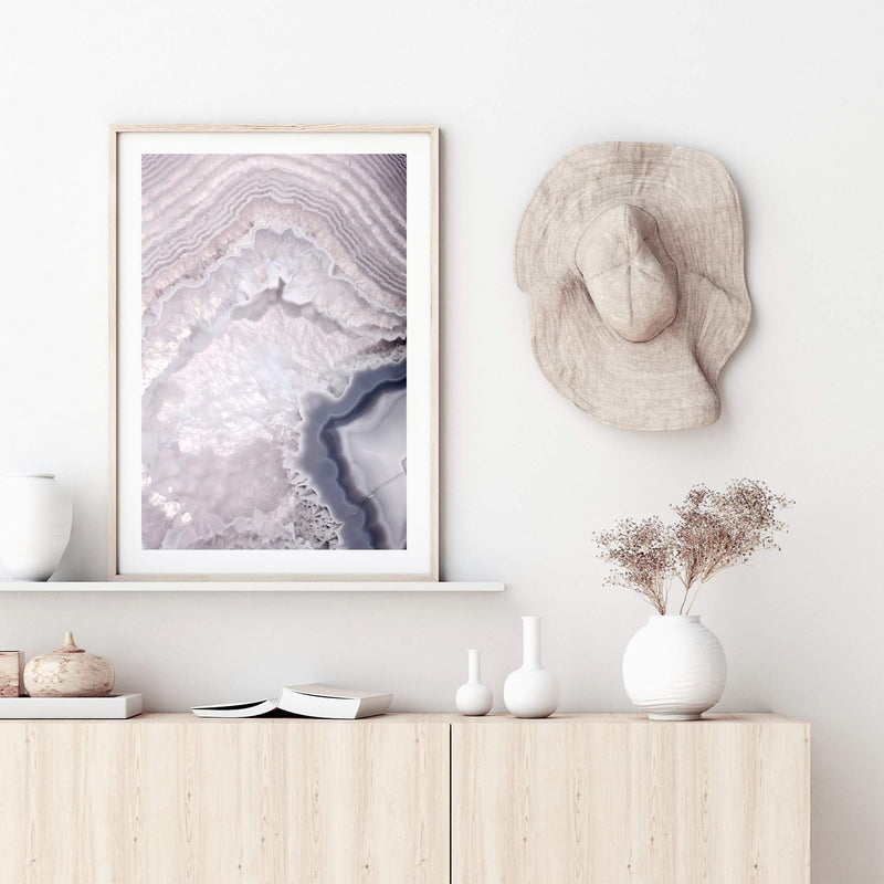 Pink Agate-The Paper Tree-abstract,agate,blush,boho,colourful,crystal,fashion,paint pour,pink,portrait,premium art print,purple,wall art,Wall_Art,Wall_Art_Prints