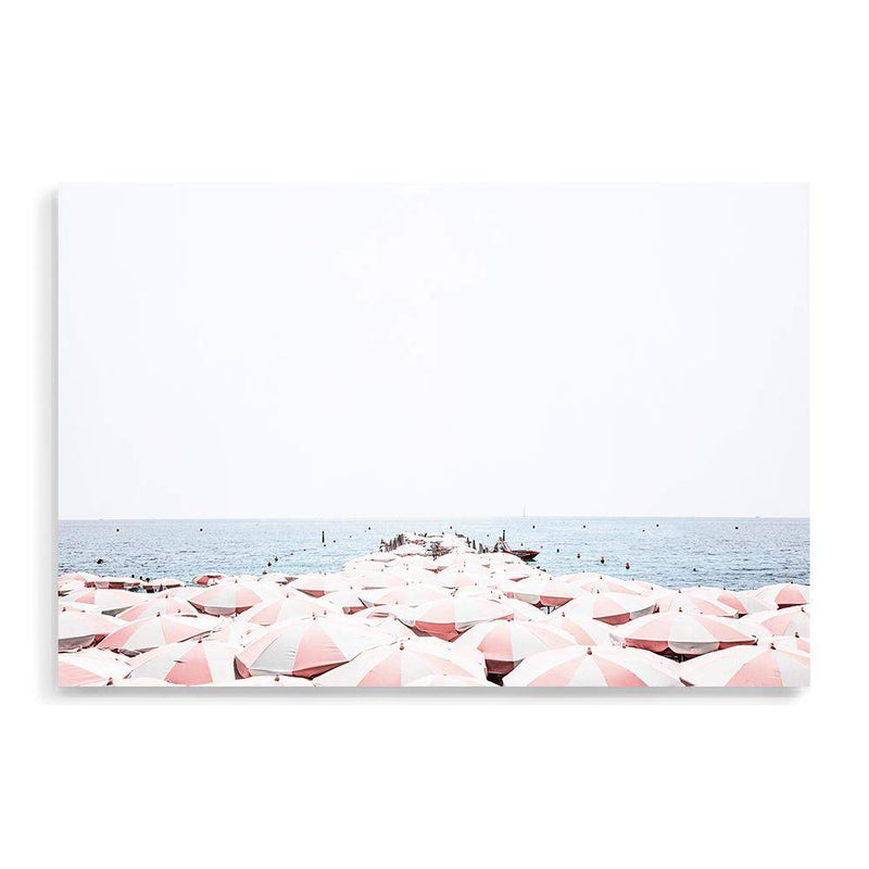 Amalfi Umbrellas | Amalfi Coast-The Paper Tree-amalfi,amalfi coast,beach,blue,boho,coast,coastal,hamptons,italian beach,italy,landscape,ocean,orange,parasol,peach,pink,premium art print,sea,umbrella,wall art,Wall_Art,Wall_Art_Prints