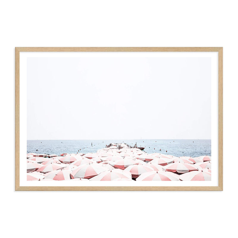 Amalfi Umbrellas | Amalfi Coast-The Paper Tree-amalfi,amalfi coast,beach,blue,boho,coast,coastal,hamptons,italian beach,italy,landscape,ocean,orange,parasol,peach,pink,premium art print,sea,umbrella,wall art,Wall_Art,Wall_Art_Prints