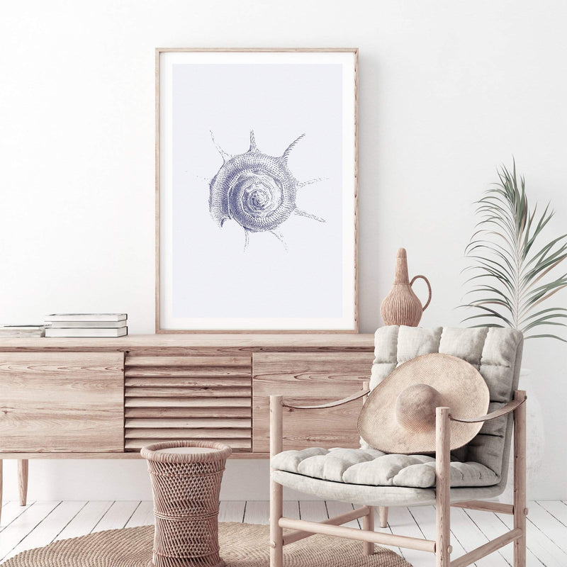 Blue Sea Shell III | Hamptons-The Paper Tree-Art_Prints,Artwork,BEACH,blue,blue coral,coastal,COASTAL ART,coral,Designer,hamptons,portrait,premium art print,sea shell,shell,wall art,Wall_Art,Wall_Art_Prints