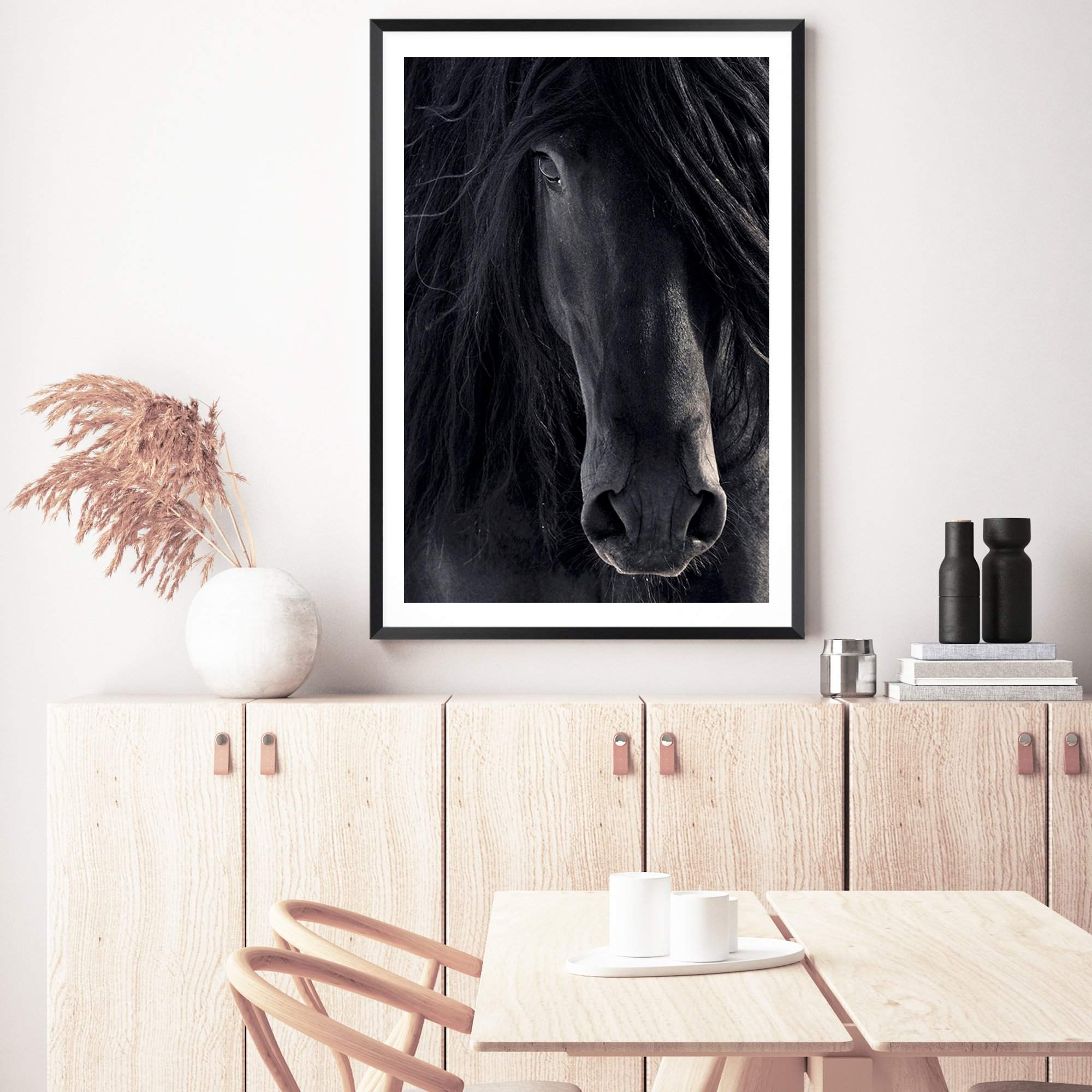 Black Stallion Art Print, Framed Wall Art & Canvas Print – The Paper Tree