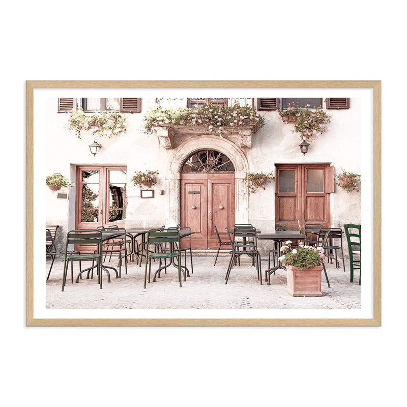 Tuscan Cafe-The Paper Tree-arch,architecture,boho,cafe,italian,Italy,landscape,neutral,peach,premium art print,romantic,tan,tuscan,tuscany,villa,wall art,Wall_Art,Wall_Art_Prints