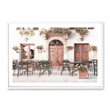 Tuscan Cafe-The Paper Tree-arch,architecture,boho,cafe,italian,Italy,landscape,neutral,peach,premium art print,romantic,tan,tuscan,tuscany,villa,wall art,Wall_Art,Wall_Art_Prints