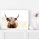 Harvey The Highland Cow-The Paper Tree-animal,bull,cattle,cow,harvey,highland bull,highland cattle,highland cow,landscape,nature,orange,premium art print,TAN,wall art,Wall_Art,Wall_Art_Prints