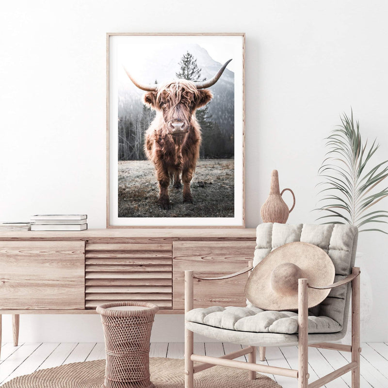 Humphry The Highland Cow-The Paper Tree-Artwork,bohemian,boho,highland bull,highland cattle,highland cow,nature,portrait,premium art print,TAN,wall art,Wall_Art,Wall_Art_Prints