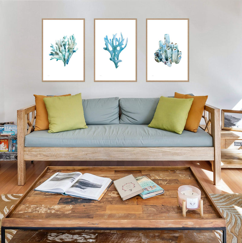 Blue Coral IIIII-The Paper Tree-Art_Prints,Artwork,BEACH,blue,blue coral,coastal,COASTAL ART,coral,Designer,hamptons,portrait,premium art print,wall art,Wall_Art,Wall_Art_Prints