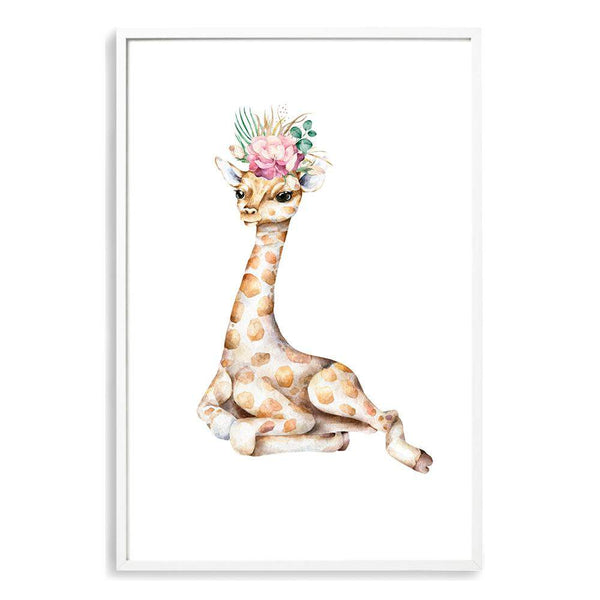 Baby Giraffe-The Paper Tree-africa,AFRICAN ANIMAL,African animals,animal,Artwork,BABY GIRAFFE,giraffe,nursery,orange,portrait,premium art print,wall art,Wall_Art,Wall_Art_Prints,WATERCOLOR,watercolour,watercolour giraffe