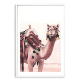Painted Camel In The Desert-The Paper Tree-Art_Prints,Artwork,boho,burnt orange,camel,desert,Designer,horizon,landscape,moroccan,morocco,MOROCCOW,peach,pink,portrait,premium art print,tan,wall art,Wall_Art,Wall_Art_Prints