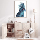 The Palm Cockatoo-The Paper Tree-Artwork,BIRD,Birds,blue bird,blue parrot,cockatiel,cockatoo,colourful Bird,hamptons,painted bird,parrot,parrots,portrait,premium art print,wall art,Wall_Art,Wall_Art_Prints