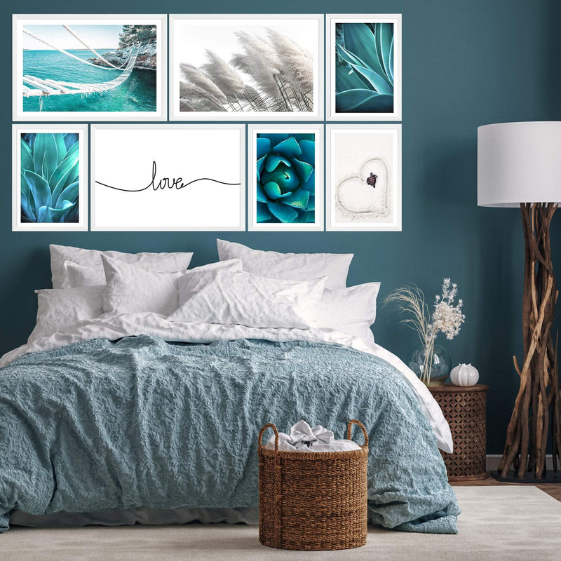 Teal Succulent-The Paper Tree-blue,botanical,cacti,cactus,colourful,portrait,premium art print,spider,succulent,teal,vibrant,wall art,Wall_Art,Wall_Art_Prints,web