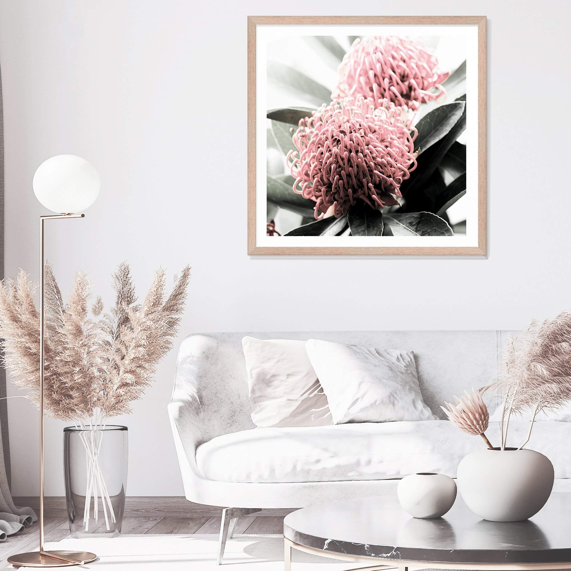 Australian Native Waratah Flower Square II Art Print, Framed Wall Art ...