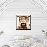 Highland Cow Portrait | Square-The Paper Tree-animal,Art Print,art prints,Artwork,boho,framed,highland,highland bull,highland cattle,highland cow,neutral,premium art print,square,tan,wall art,Wall_Art,Wall_Art_Prints