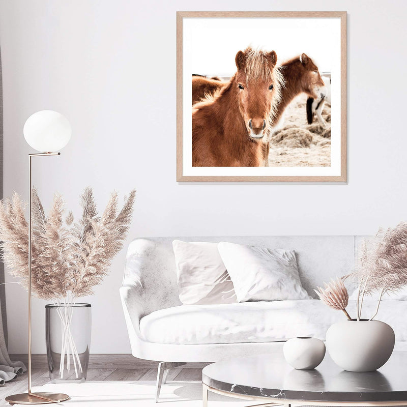 Wild Horses Square-The Paper Tree-animal,Art Print,art prints,Artwork,boho,framed,horse,horses,premium art print,square,stallion,TAN,wall art,Wall_Art,Wall_Art_Prints,wild horses